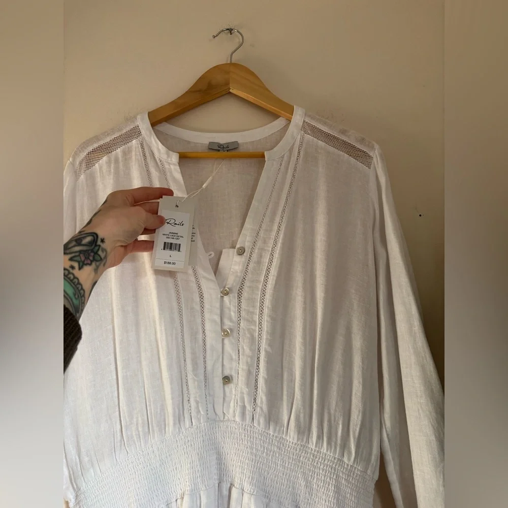 RAILS Jasmine White Lace Detail Dress - Picture 9 of 13